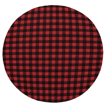 

Super Soft Plush Flannel Blanket Red Black Plaid Geometric Buffalo Check Blankets Round Throw Blanket for Beds