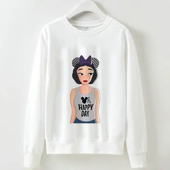 

Fashion Cartoon Princess HAPPY DAY Cute Female Korean Style Harajuku Street Clothing Long-sleeved Beautiful Tracksuit Sweater