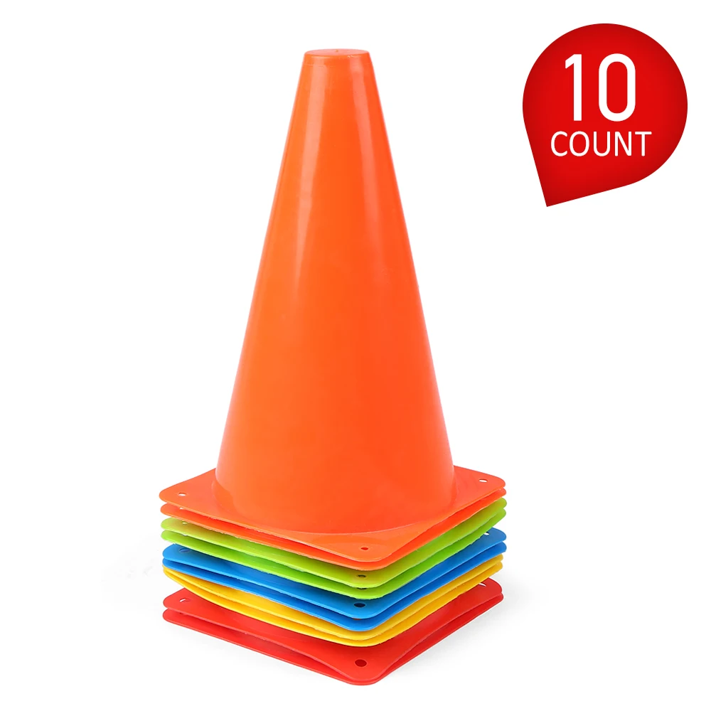 9.0in 10pcs 24 упаковки 7 дюймов пластиковый высококачественный футбольный тренировочный дорожный конус космический маркер для детей Домашний Футбол Обучение Футбол 4 цвета - Цвет: 9.0in 10pcs