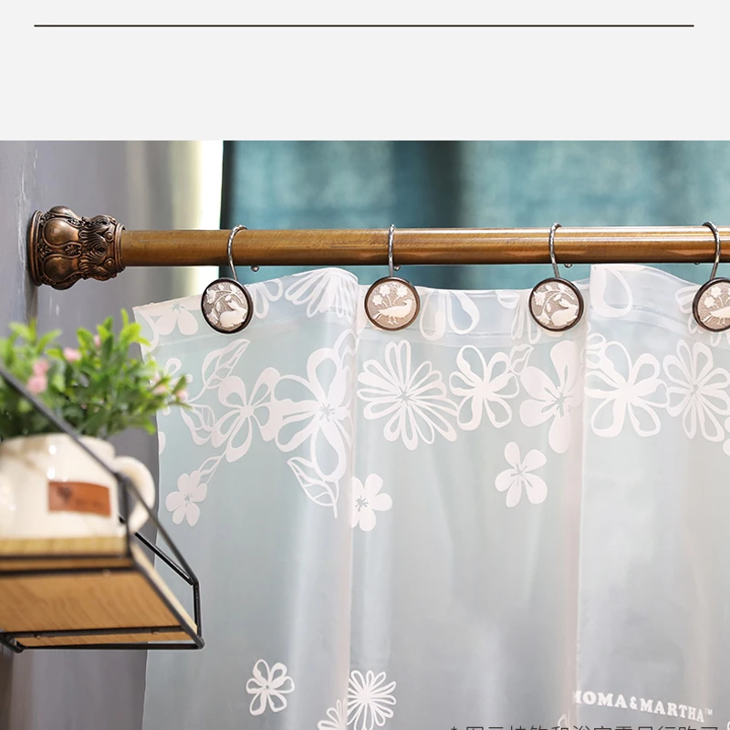 Juego de barras de de ducha de acero ajustable sin perforaciones, estilo nórdico, con ganchos y cortinas para el ventanas y baño, Rusia|Postes de cortina de baño| - AliExpress