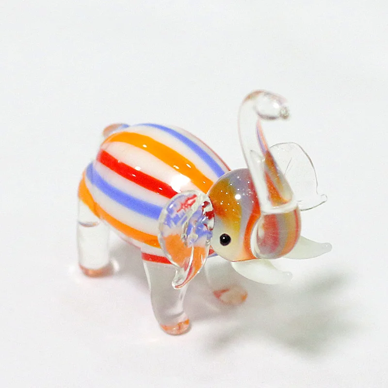 

Handmade Murano Glass Elephant Figurines Home Room Desktop Christmas Decoration Ornaments Miniature Rural Style Animals Statue