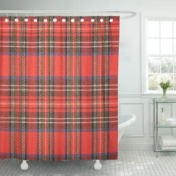 

Blue Stewart Plaid Colorful Tartan Black Bright British Checkered Shower Curtain Waterproof Polyester Fabric 72 x 72 Inches Set