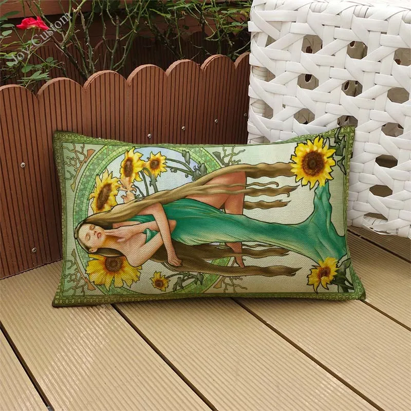 Asian European and African Sexy Beauty Woman Pictures Long Waist Pillow Case Home Car Sofa Decoration Rectangle Cushion Cover |