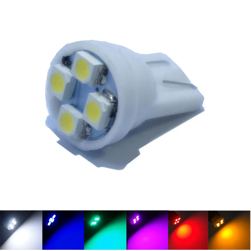 100 шт. высокое качество T10 W5W 4 Smd 1210 3528 автомобилей Клин светодиодный свет 4 светодиодный Габаритные фары авто чтения купола лампочки 194 168 4SMD 12v
