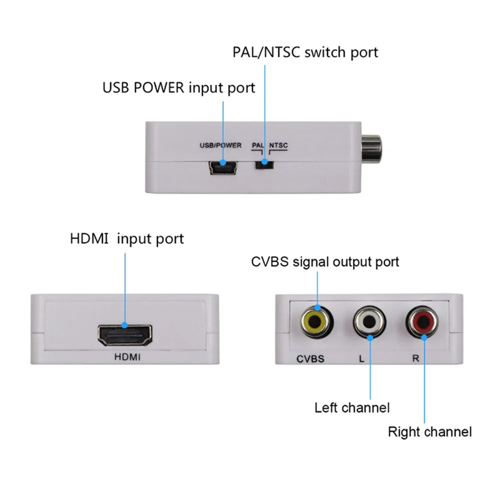 ߰ſ Ǹ HDMI To RCA AV/CVBS  HD 1080P ̴ HDMI2AV   ڽ PS3 VCR DVD PALMTSC PC