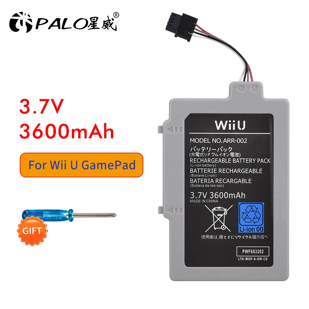 

ARR-002 3.7V 3600mAh Lithium Li-ion Rechargeable Battery Pack for Nintendo Wii U Gamepad Controller Game Console Bateria