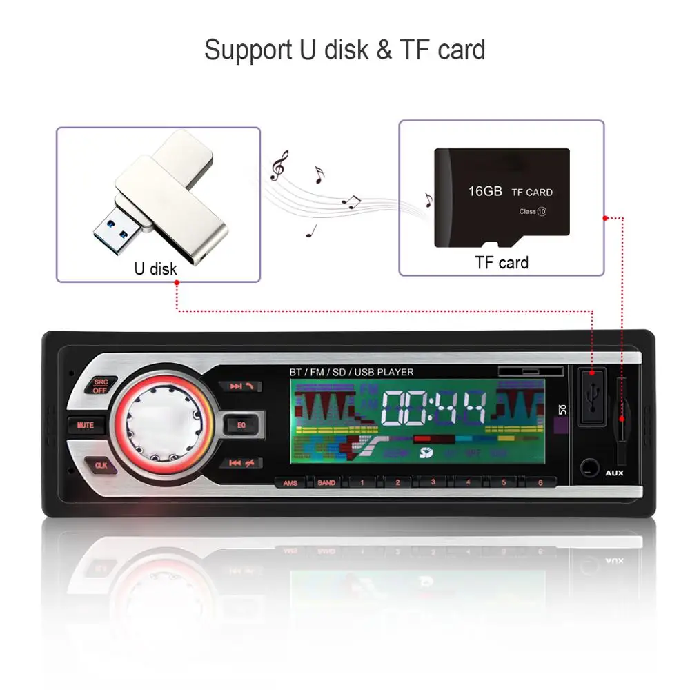 Авторадио 1 Din Bluetooth автомобильное радио SD 24 В mp3-плеер авто аудио автомобильный аудио плеер 1 DIN автомагнитолы наборы стерео Карро автомотив