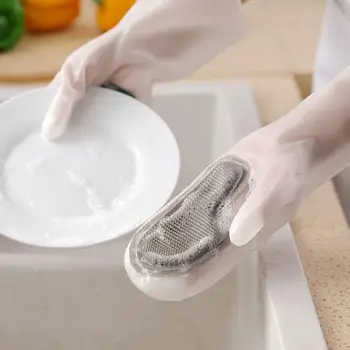 

SANWOOD Magic Silicone Dishwashing Gloves Heat Resistant Dish Cleaning Brush Scrubber 2020