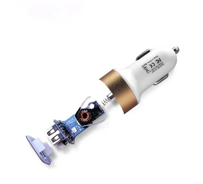 200 шт 2 USB порта 5V 2.1A автомобильный прикуриватель адаптер зарядное устройство против царапин автомобильное зарядное устройство для iphone samsung htc gps планшет