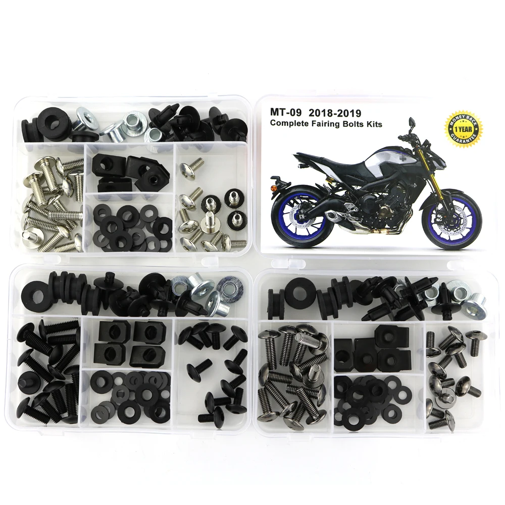 

For Yamaha MT-09 MT09 2018 2019 Complete Full Fairing Bolts Kit Bodywork Screws Steel Clips Speed Nuts Covering Bolts OEM Steel