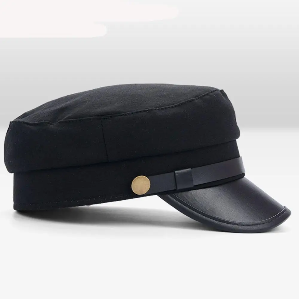 MeetLife Unisex Black Chauffeur Hat Anime Cosplay Hat Fiddler Cap Captain Limo Driver Jotaro
