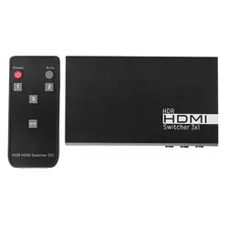 VK-S3 HDMI селектор Switcher 1080P практичный высокая производительность 3 в 1 медиасплиттер коробка с пультом дистанционного управления PS3 120x70x23 мм