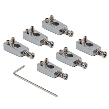

SEWS-Chrome Color Brass Compensated Guitar Bridge String Saddles for Strat Electric Guitar Set Of 6