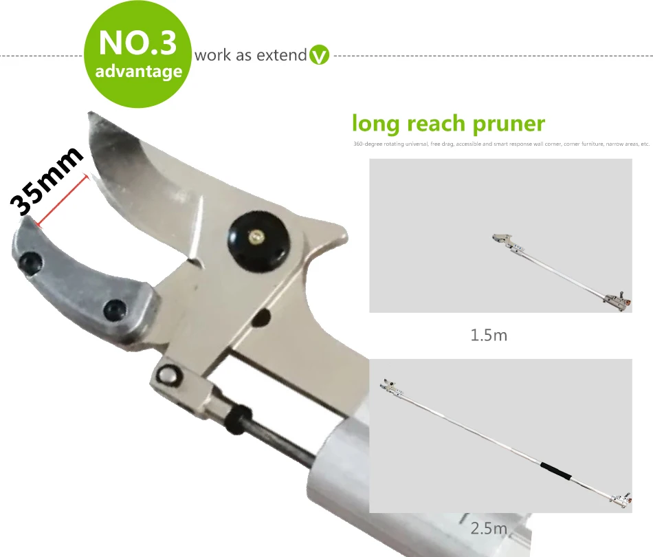 SK5 дерево из высокоуглеродистой стали, Электрический секатор, длинный секатор с телескопической алюминиевой ручкой