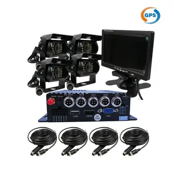 

1080P GPS AHD 512GB SD Car DVR MDVR Video Recording Rear View Camera 7" Monitor