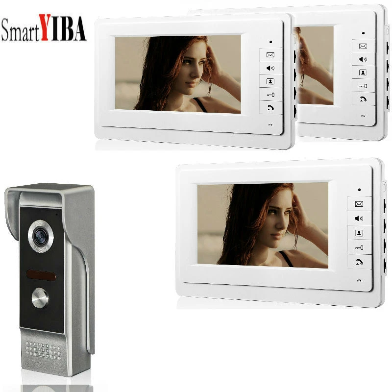 7&quot video intercom system doorbell night vision IR 700tvl door camera waterproof unlock for home apartment phone | Безопасность и
