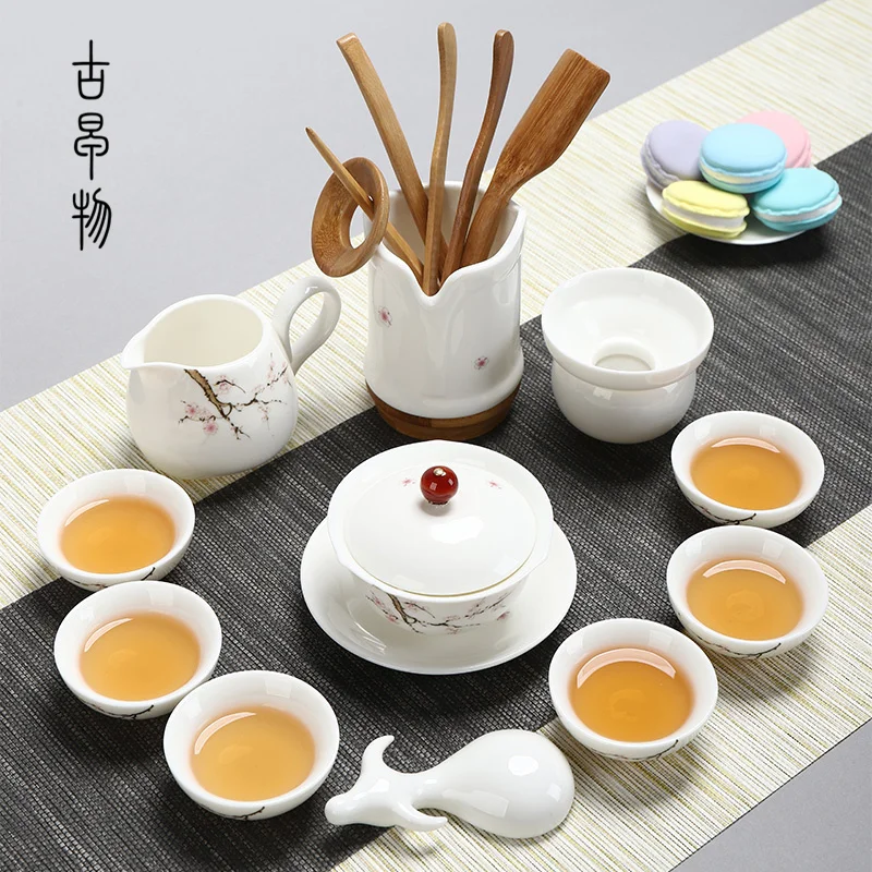 Фарфоровый чайный набор conjunto de cha для путешествий Juego de te teaset ceremony gaiwan Juegos de te flower посуда кунг-фу