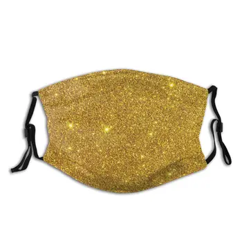 

Sparkling Gold Unisex Reusable Face Mask with Filter Dustproof Mask Protection Mask Respirator Mouth Muffle