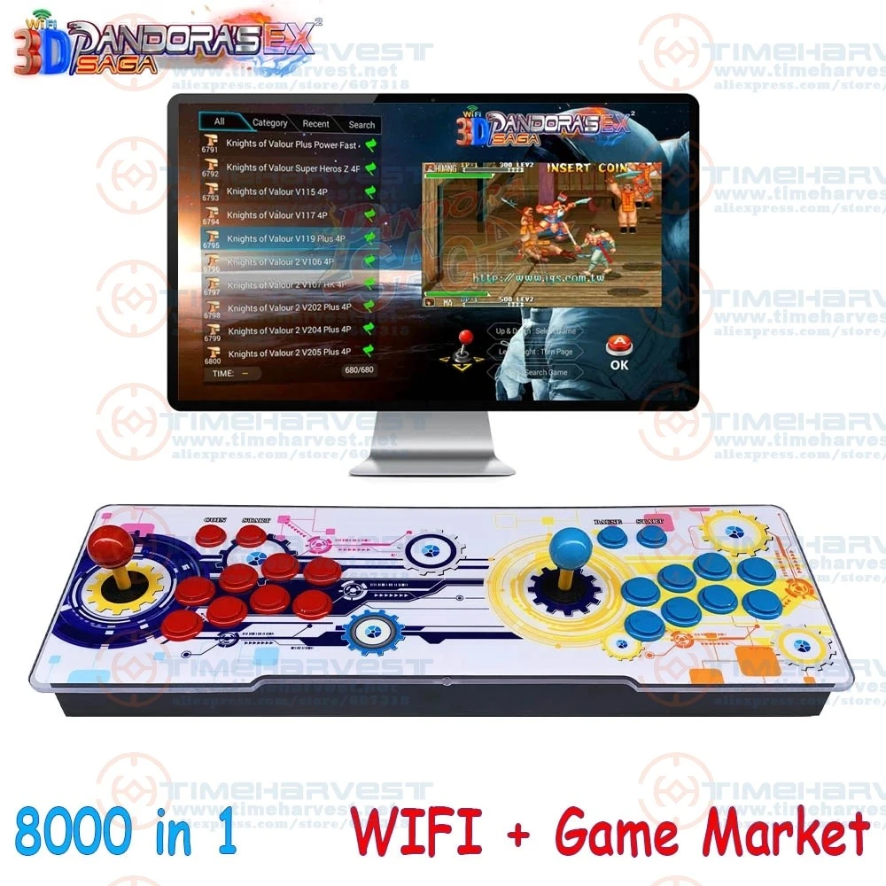 3D Pandora Saga EX WIFI 8000 in 1 Sparen Funktion Multiplayer Joysticks  Arcade Pandora Box Retro Spiel Konsole Schrank 4 spieler|Spielautomaten| -  AliExpress