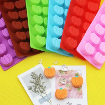 

than 12 Even Halloween Pumpkin Classic Chocolate Mold Cold shou gong mo Silicone Ice Lattice Mode Di