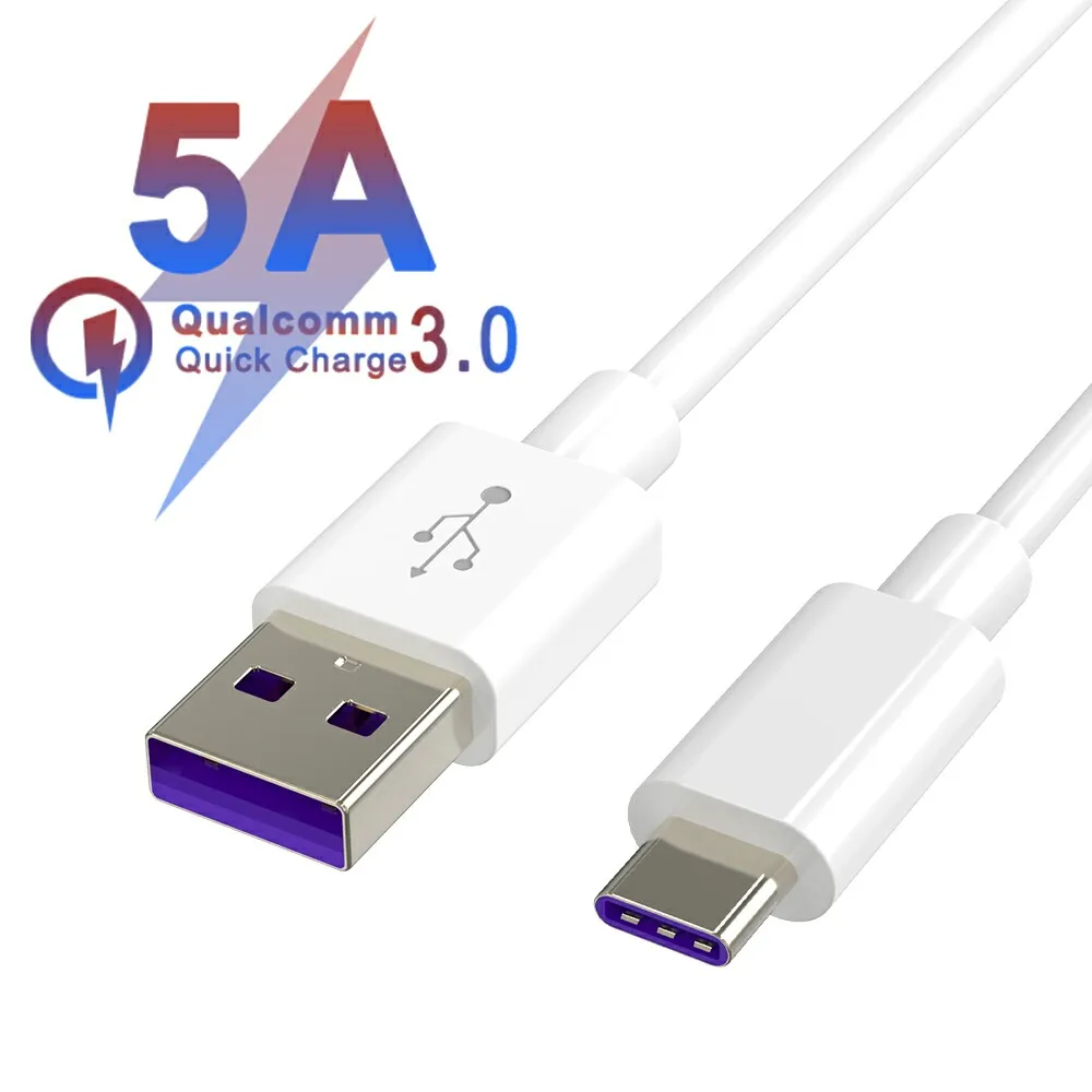 Cavo Usb Tipo C 5A Supercharge Per Huawei Mate 20 P30 P20 Pro 3A Cavo Di Ricarica Rapida Cavo Telefonico Per Honor 20 10 8 V10 Usbc Cabo