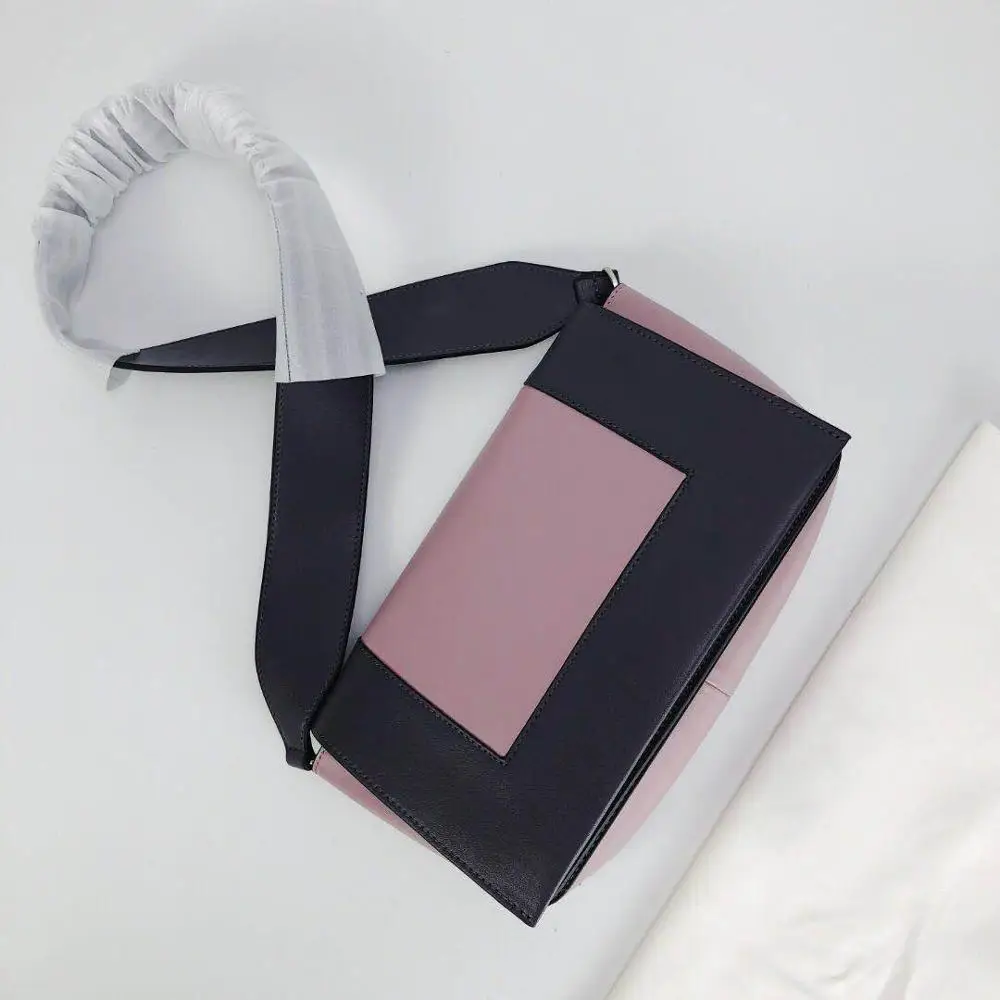 Модная женская сумка, роскошная, брендовая, сумка на плечо, натуральная кожа, с клапаном, стичинг, цветная, сумка через плечо для женщин - Цвет: Pink