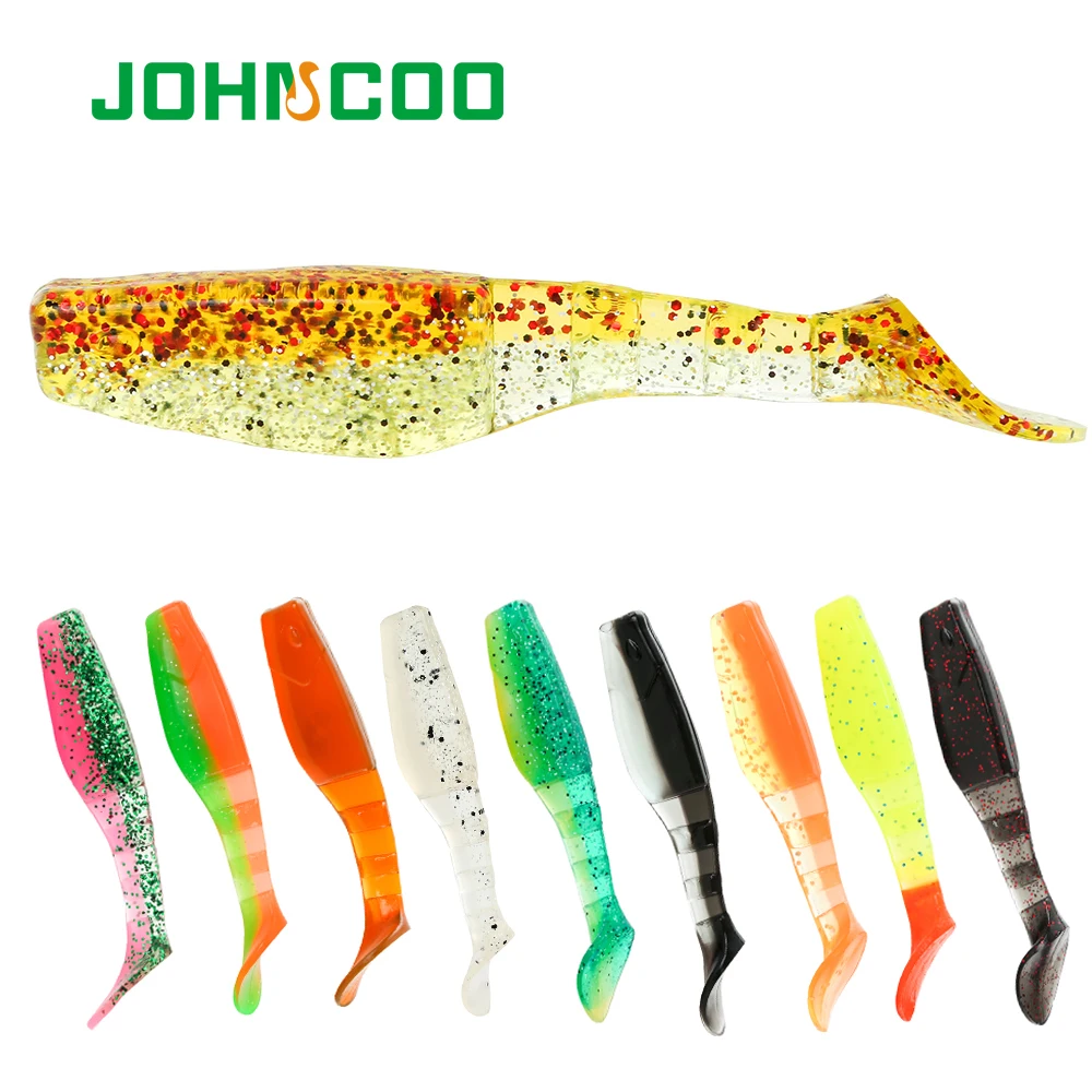 

JOHNCOO Soft Bait Fishing Lure 6g 10g Soft Worm Silicone Artificial Double Color Baits Wobblers Carp Fishing Soft Lures
