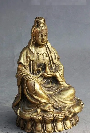 YM 308 Статуя Дракона сидя ваза бесплатно Kwan-yin гуаньин Бодхисаттва статуэтку богини