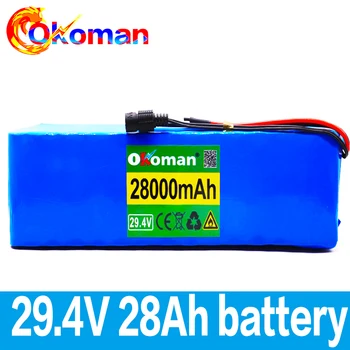 

100% new 7S4P 24v li ion battery pack 29.4v 28Ah electric bicycle motor ebike scooter 18650 lithium rechargeable batteries 15A