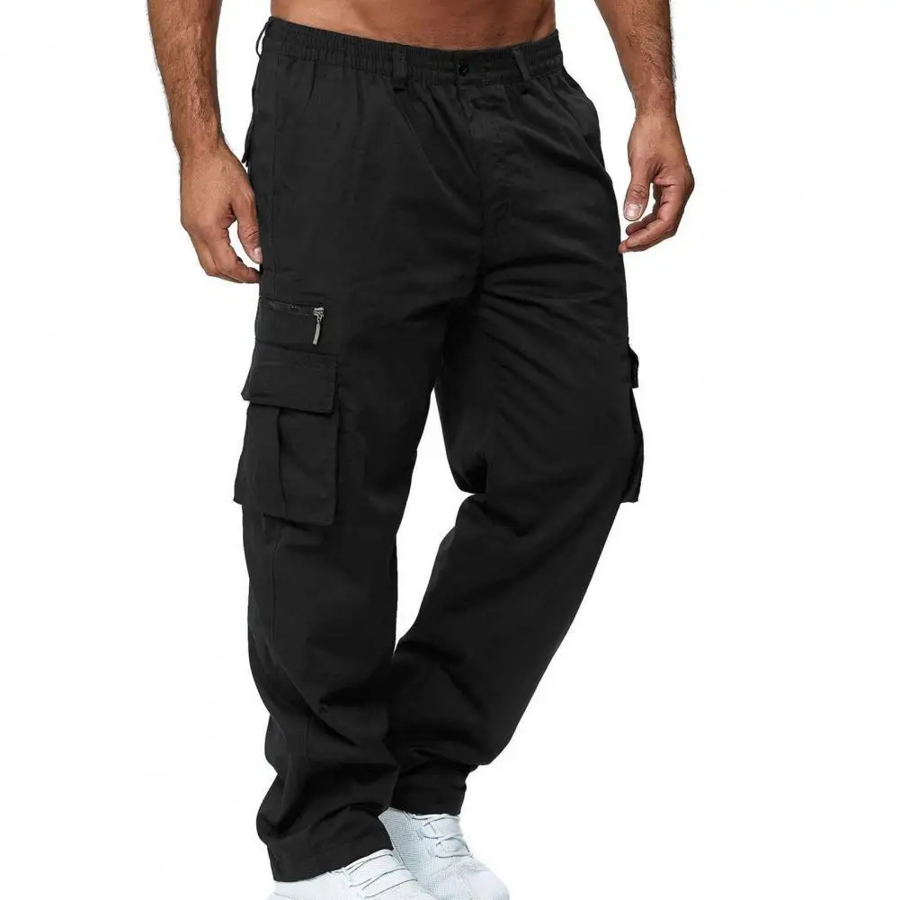 Men Pants Casual Pants Men Joggers Camouflage Cargo Multi Pockets Straight Mid Waist Cargo Army Trousers