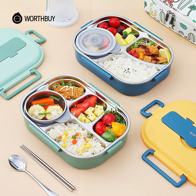 4 Cells Salad Container for Lunch Kids Reusable Food Prep Containers  Lunchable Kids Snack Container for School Work and Travel - AliExpress