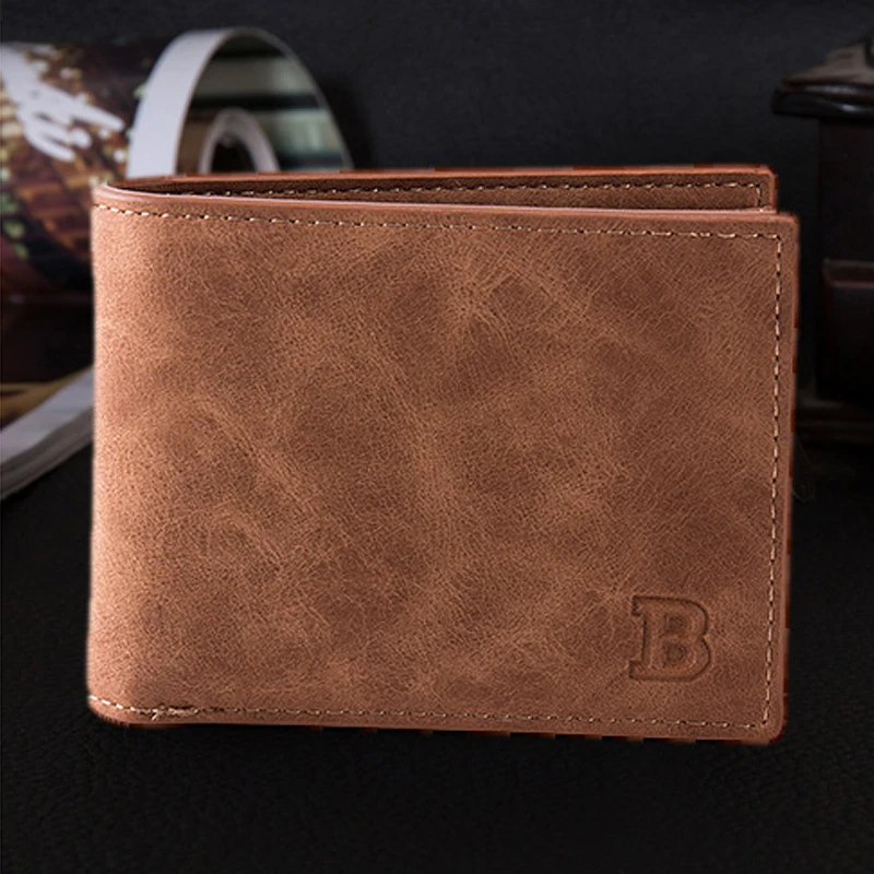 Billeteras monederos pequeños para hombre, billetera fina con monedero, bolsa con cierre, B404