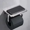 Bathroom Paper Tissue Holder with Phone Shelf Wall Mount, Toilet Paper Holder with Mobile Phone Storage Shelf Brushed Nickel ► Photo 2/6