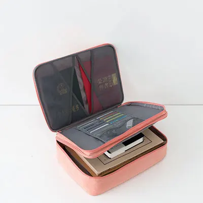 Type B Pink 2 layer Сумка для офиса с паролем, многоцелевой портфель, полиэстер, A4, Сумка для документов, водонепроницаемая сумка для деловых поездок - Цвет: Type B Pink 2 layer