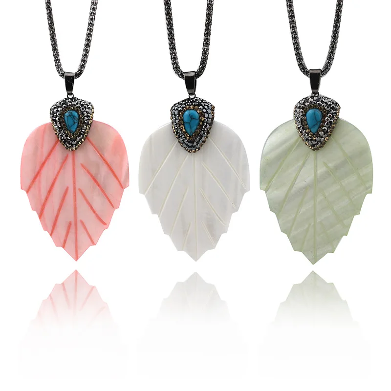 Натуральный жемчуг MOP Shell кулон кленовый лист ожерелье свитер пальто s дамы