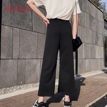 

New Summer Fashion Lady Wide Leg Chiffon Pants High Waist Long Loose Palazzo Pants Culottes Trousers Women Pants Pantalones