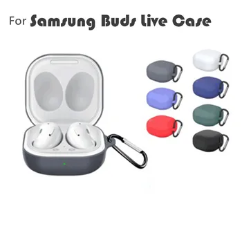 

Silicone Candy Color For Samsung Galaxy Buds Live Cover Wireless Bluetooth Earphone Storage Case Shockproof Cover With Buckle