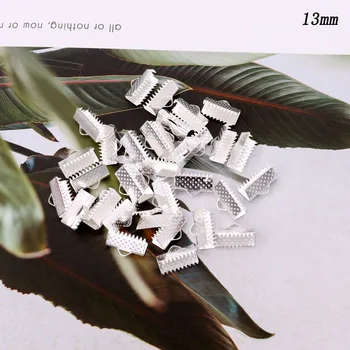 

200pcs/lot 13mm Cove Clasps Cord End Caps String Ribbon Tip Fold Crimp Bead Connectors For Jewelry Making DIY Supplie Wholesale