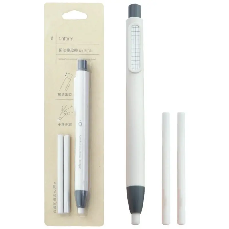 

Refillable Pen Shape Rubber Press Type Mechanical Eraser School Stationery Art