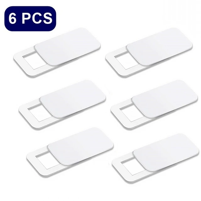 Webcam Cover Slider Laptop Camera Cover Shutter Mobile Phone Front Camera Cover Privacy Protection Sticker for Notebook 6PCS White