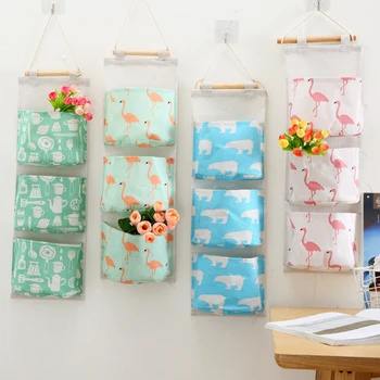 

Hanging Storage Bag 3 Pockets Waterproof Wall Mounted Wardrobe Sundries Cosmetics Hang Bag