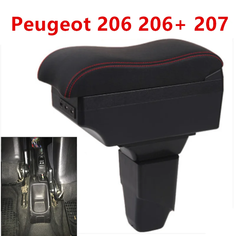 Для peugeot 206, peugeot 207, подлокотник, коробка, центральный магазин, содержимое, коробка, автомобильный стиль, для хранения, центральная консоль, продукты, аксессуары для интерьера