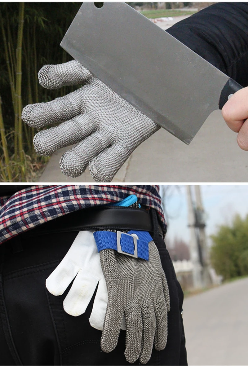 5 уровень анти-резки рабочие перчатки из нержавеющей стали проволоки безопасности перчатки безопасности ножевые Устойчивые Рабочие перчатки резки металла