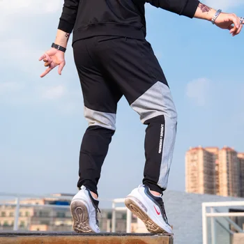 

Large Size Sweatpants Popular Brand Hong Kong Style INS Autumn New Style Contrast Color Joint Beam Foot Men Casual Gymnastic Pan