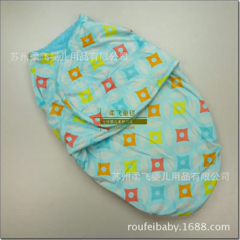 Swaddleme стиль Цветочный тип двойной слой короткий плюшевый ребенок Gro-bag анти-стартовый спальный конверт для малышей пеленать