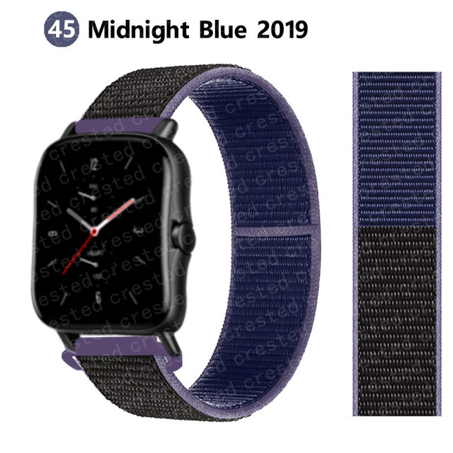 Nylon band For Amazfit GTS/2/2e/GTS2 Mini/GTR 3 Pro 42mm/47mm/GTR2/2e/stratos 2/3 Sport Loop Bracelet Amazfit bip strap