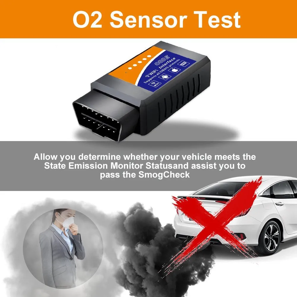 Автомобильный Wi Fi OBD2 считыватель кодов автомобиля elm327 беспроводной OBD сканер