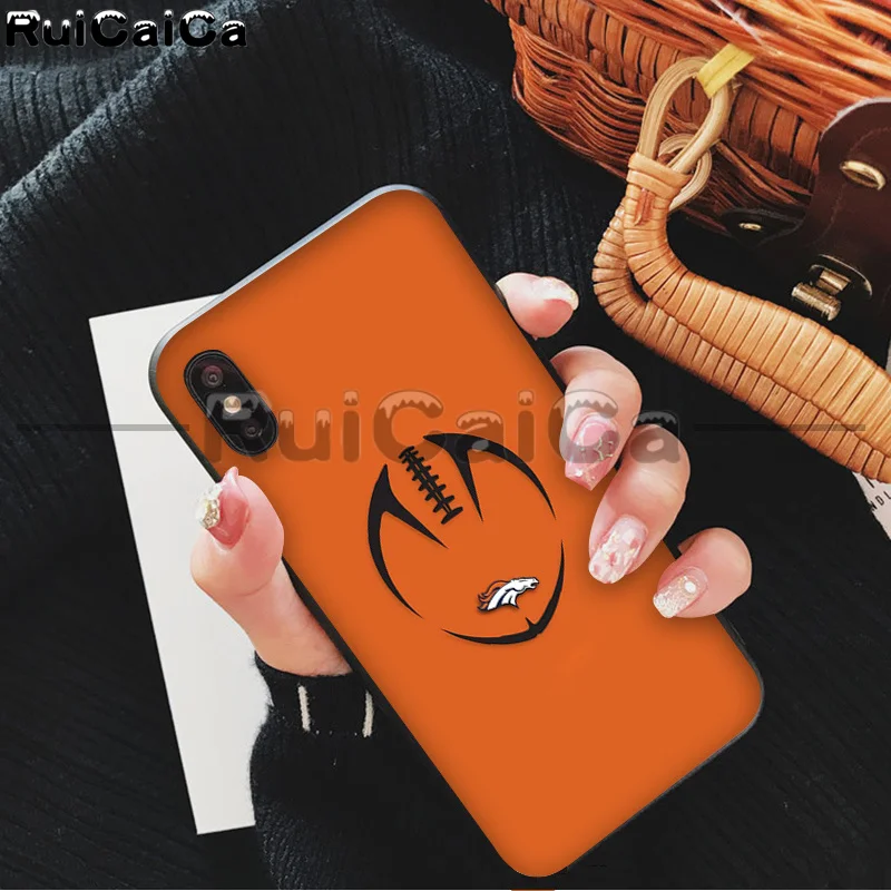 RuiCaiCa Denver Broncos Smart Cover черный мягкий чехол для iPhone X XS MAX 6 6S 7 7plus 8 8Plus 5 5S XR 11 11pro - Цвет: A7