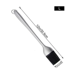 Silicone Basting Brush with Stainless Steel Handle - Versatile Kitchen and BBQ Tool for Oil, Sauce, and Butter (30cm)