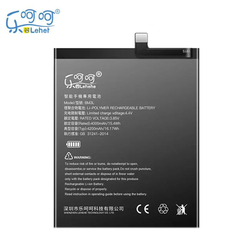 New Original LEHEHE BM3L Battery for Xiaomi 9 MI9 4000mAh High-capacity Version Smartphone Replacement Bateria with Tools Gifts | Мобильные